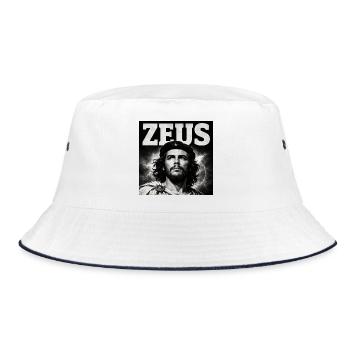 Zeus Che Black & White - Bucket Hat - white/navy - Front