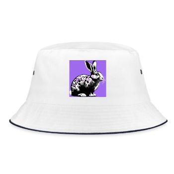 rabbit - Bucket Hat - white/navy - Front