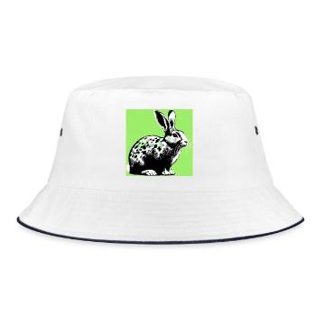 rabbit - Bucket Hat - white/navy - Front