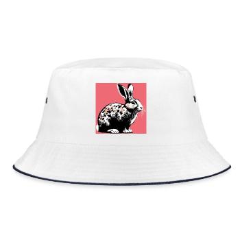 rabbit - Bucket Hat - white/navy - Front