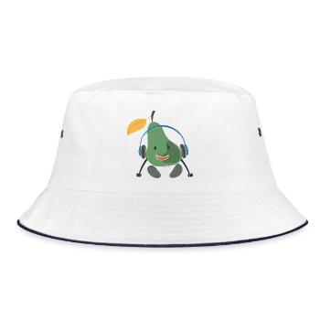 Obst Birne  - Bucket Hat - Weiß/Navy - Vorne