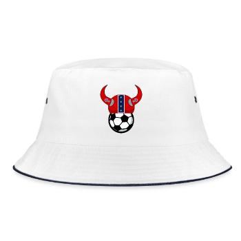 Norwegen - Fußball Wikingerhelm - Bucket Hat - Weiß/Navy - Vorne