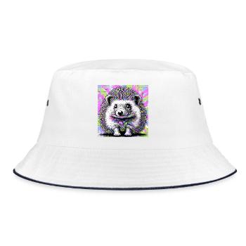 Igel - Bucket Hat - Weiß/Navy - Vorne