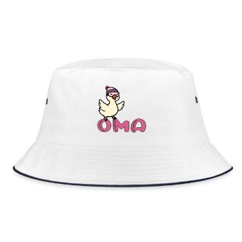 Ski Grandma - Goose - Bucket Hat - white/navy - Front