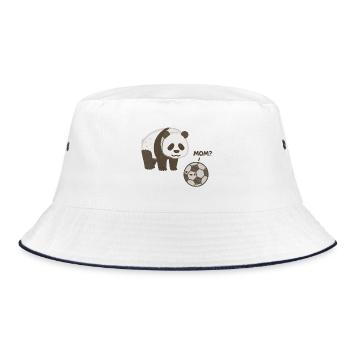 Panda meets football - Bucket Hat - white/navy - Front