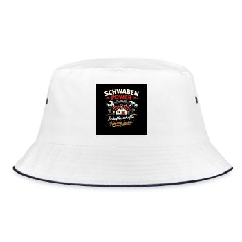 Schwaben Power Hausbau Design - Bucket Hat - Weiß/Navy - Vorne