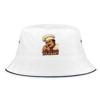 Funny Are You Sure It's Clean Chief - Bucket Hat - white/navy - Front