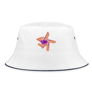 Chaosblüte – Verborgene Ordnung | Chaos Theory - Bucket Hat - Weiß/Navy - Vorne