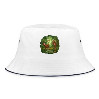 Monkey Alert: The Poisonous Fart - Bucket Hat - white/navy - Front