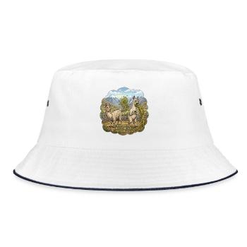 Llama catastrophe: When the smell no longer works - Bucket Hat - white/navy - Front