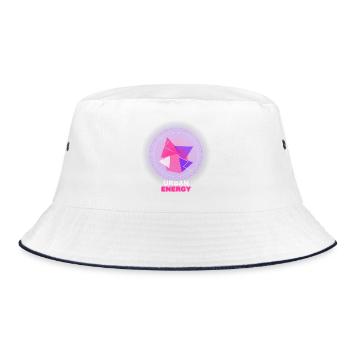 Urban Energy - Neon Geometric Pattern - Bucket Hat - white/navy - Front