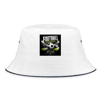 Fußball Fever: Teamgeist & Leidenschaft - Bucket Hat - Weiß/Navy - Vorne