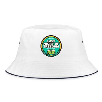 Groom's Last Night Of Freedom Beer - Bucket Hat - white/navy - Front