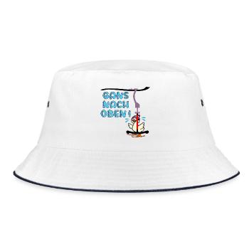 Skilift - Gans Oben - Bucket Hat - Weiß/Navy - Vorne