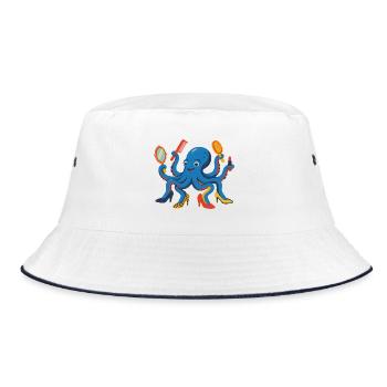 Octopus styling - Bucket Hat - white/navy - Front