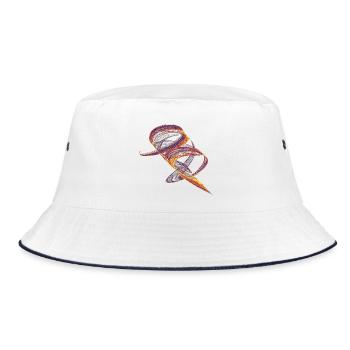 Sonnenschrift–aus dem Chaos geformt– Chaos Theory - Bucket Hat - Weiß/Navy - Vorne