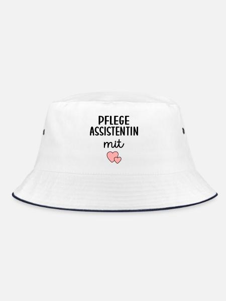 Pflegeassistentin Pflegefachassistenz - Bucket Hat - Weiß/Navy - Vorne
