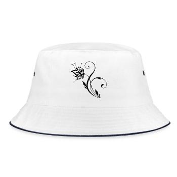 Black Flower - Bucket Hat - white/navy - Front
