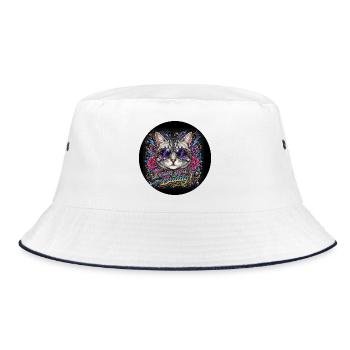 chat - Bob - blanc/marine - Devant