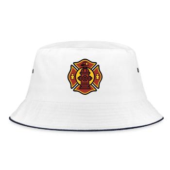 Icône du blason d’incendie du camion de pompiers - Bob - blanc/marine - Devant