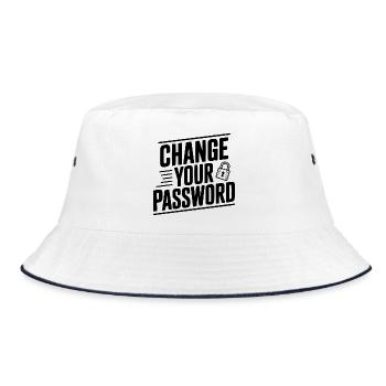 Change Your Password - Bucket Hat - white/navy - Front