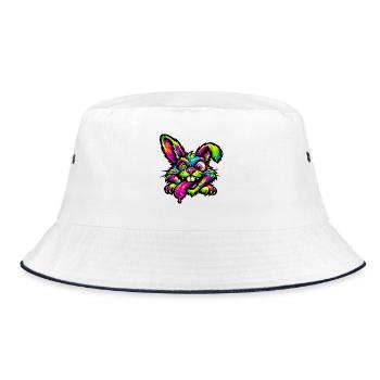 Couleurs néon de Psychedelic Bunny - Bob - blanc/marine - Devant