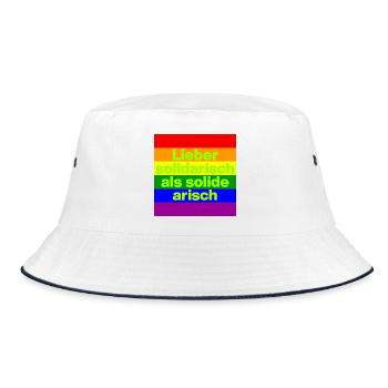LIEBER SOLIDARISCH ALS SOLIDE ARISH, NO NZS - Bucket Hat - Weiß/Navy - Vorne