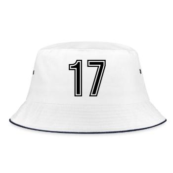 17 Zahl symbol - Bucket Hat - Weiß/Navy - Vorne
