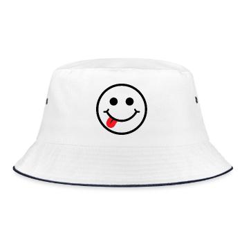 smilie - Bucket Hat - Weiß/Navy - Vorne