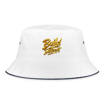 Baue ein anderes goldenes Skript - Bucket Hat - Weiß/Navy - Vorne
