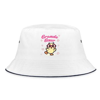 Grande Sœur Poules - Bucket Hat - white/navy - Front