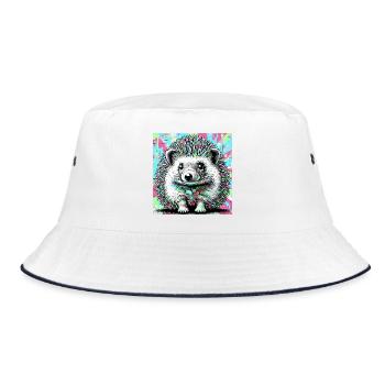 Igel - Bucket Hat - Weiß/Navy - Vorne
