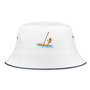 Funny chili sailing - Bucket Hat - white/navy - Front
