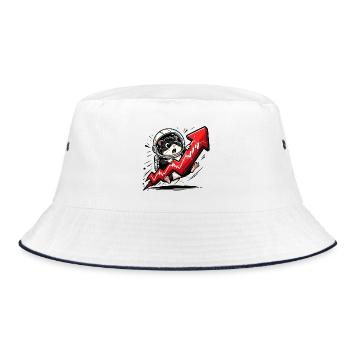 Crypto Hamster - Bitcoin Trader Motif T-Shirt - Bucket Hat - white/navy - Front