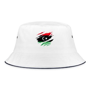 Libya Libyan Flag - Bucket Hat - white/navy - Front
