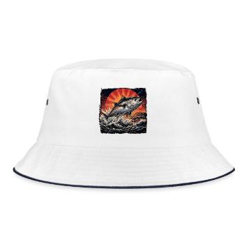 Bluefin Tuna - Bucket Hat - white/navy - Front