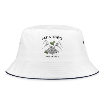 Spaghetti T-Shirt Pasta Lovers Design Women/Men - Bucket Hat - white/navy - Front