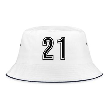 21 Number Symbol - Bucket Hat - white/navy - Front