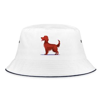 Irish Red Setter (comic) - Bucket Hat - white/navy - Front