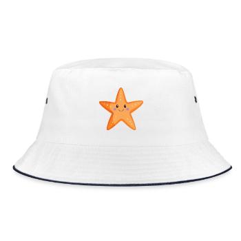 Seestern - Bucket Hat - Weiß/Navy - Vorne