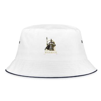 Spartan Warrior Spear Gold Design - Bucket Hat - white/navy - Front