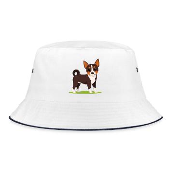 Miniature Pinscher (comic) - Bucket Hat - white/navy - Front