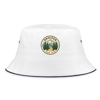 Brocken Trail Club | Harz Vintage Badge - Bucket Hat - Weiß/Navy - Vorne
