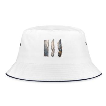 Geometric Blades III - Bucket Hat - white/navy - Front