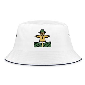Scarecrow Field Icon - Bucket Hat - white/navy - Front