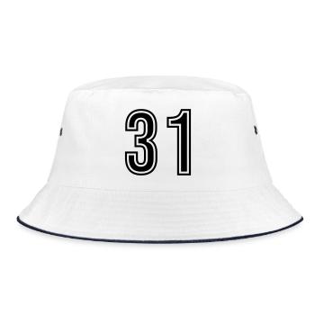 31 Number symbol - Bucket Hat - white/navy - Front