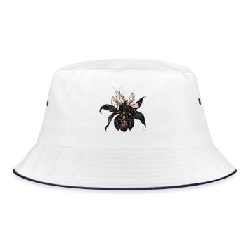 Orchid Mantis & Black Orchid - Bucket Hat - white/navy - Front