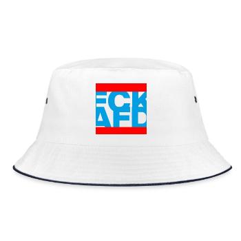 FCK AFD, NIE WIEDER IST JETZT, NO NZS, NO AFD - Bucket Hat - white/navy - Front