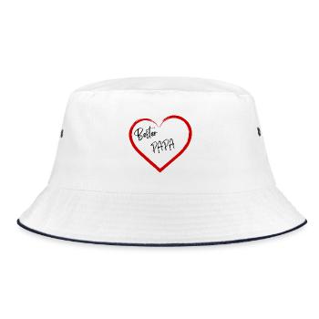 Bester Papa - Bucket Hat - Weiß/Navy - Vorne