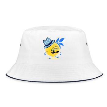 Bayern Zitrone Schnurrbart - Bucket Hat - Weiß/Navy - Vorne